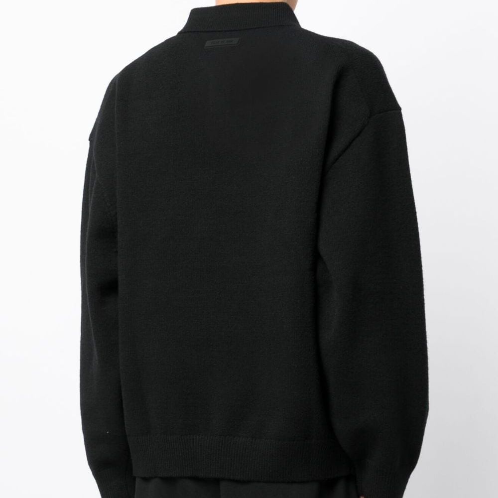 Fear of God Essentials Knit Polo Jet Black Men Tops 192SP232180F