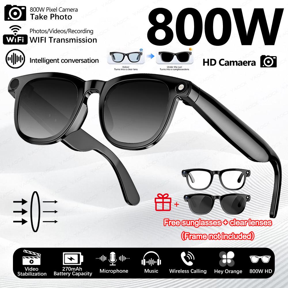 CY01 Smart Glasses: 800W Camera with Anti-Shake, AI Translation, Object Recognition, Music & Call Features