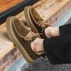 Men's Casual Breathable Cow Suede Leather Shoes Lace-up Flats Shoe Outdoors Cowboy Platform Sneakers Street Style Mans Footwear