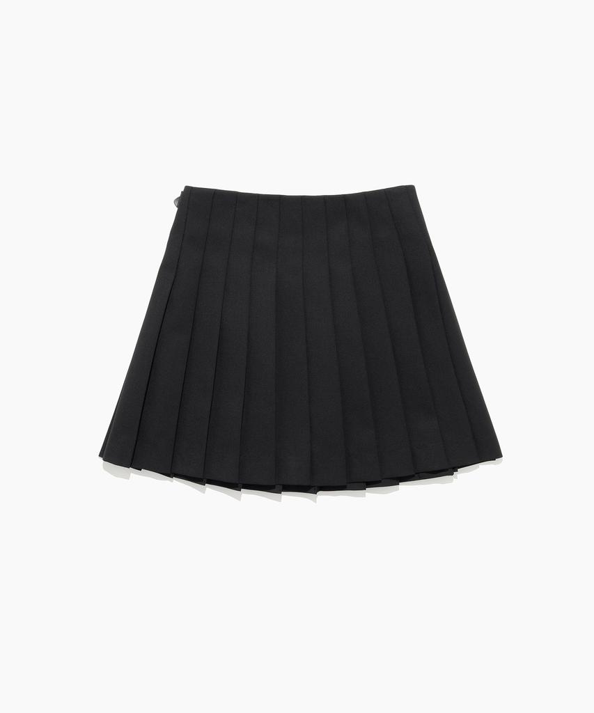Tudument Vintage Wool Pleats Skirt Black