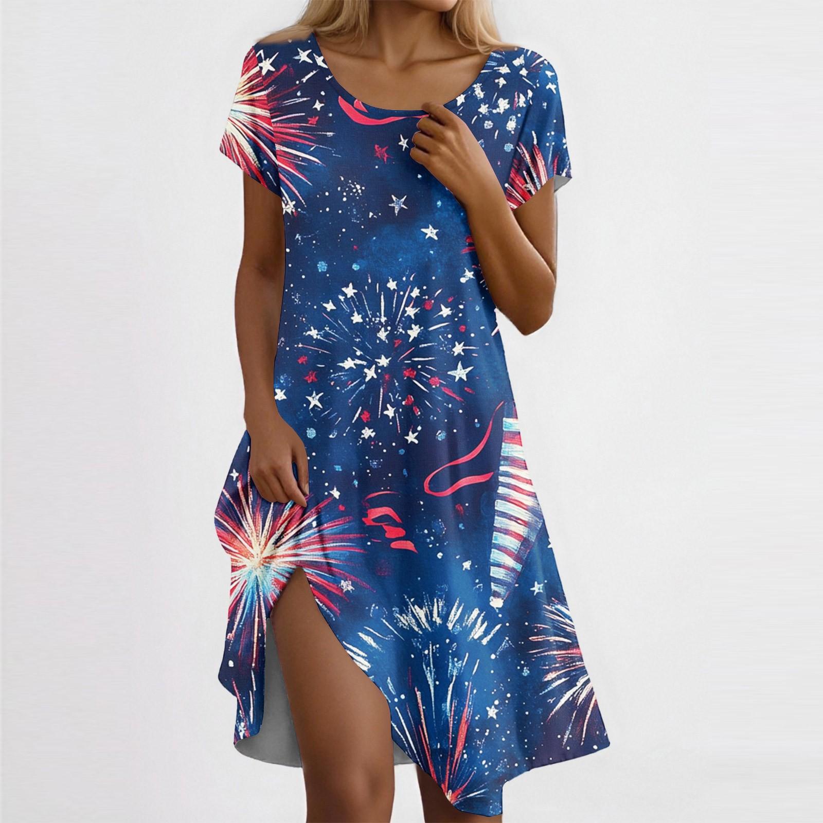 

Женское повседневное платье с короткими рукавами, принтом и дизайном карманов XXL