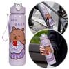 800ML Sports Water Bottle Kids Water Sippy Cup Creative Cartoon Cup with Straws Outdoor Portable Children's Plastic Water Cup