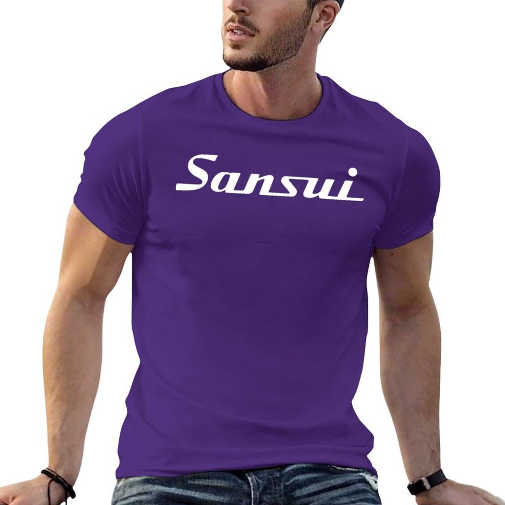 SANSUI White T-Shirt quick-drying basketball graphic tees graphic t shirts vintage graphic tee compression shirt men