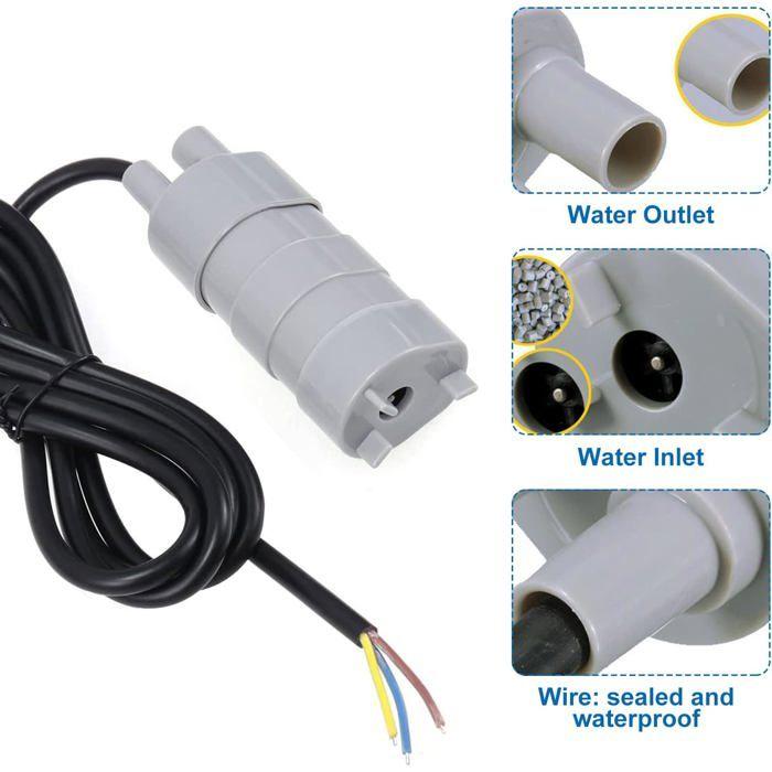 Pompe à eau submersible 12V 840 L/h, 5 m, compacte et silencieuse – pour aquarium, étang, fontaine