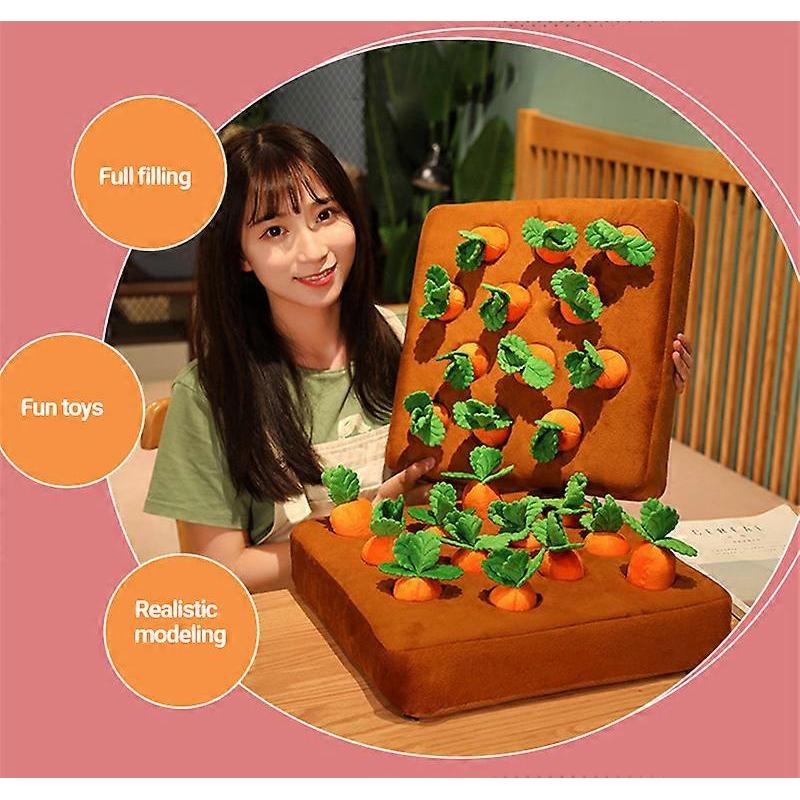 Interactive Dog Toys,Carrot Snuffle Mat for Dogs Plush Puzzle Toys 2 in 1 Nosework Feed Games for Pet Stress Relief
