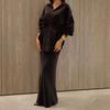2025 Cross-border European and American Autumn New Cardigan Temperament Lace-up Long-sleeved Waist Fairy Hip Skirt Women's Clothing
