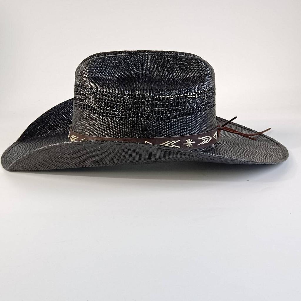Steifer Cowboy-Strohhut Weidenstrohhut Cowboy solide Outdoor Sommer Sonnenhut Jazz Herren Damen breite Krempe cappello cowboy