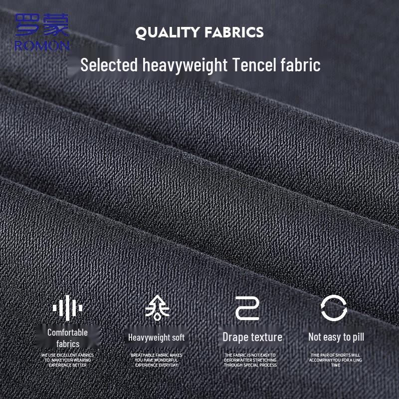 Luo Meng Men's Tencel Lyocell Casual Straight-Leg Trousers