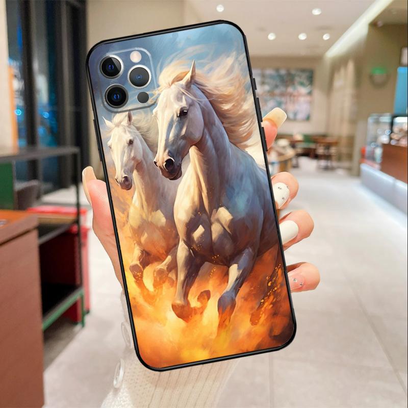 Animal Majestic Painting Horse Phone Case For iPhone 17 16 15 14 13 12 11 Pro Max Mini 16 Plus 16e 17 Air Protective Cover