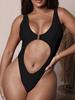 2025 European & American Sexy Slimming One-Piece Swimsuit with Metal Buckle
