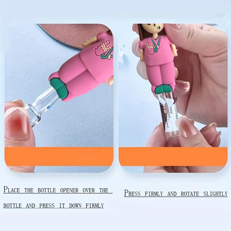Paw Print Girl Shaped Ampoule Bottle Opener Keychain Rubber Cutter Aid Medication Vial Breaker Tool For Home Nurses And Doctors