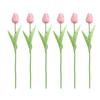 6 Pcs Artificial Tulip Flowers Real Touch Faux PU Tulip Bouquet Fake Flower Arrangement for Home Room Office Party Wedding Decoration