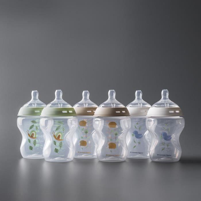 TOMMEE TIPPEE - Lot De 6 Biberons Closer To Nature - 260ml - Multicolore
