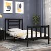 VidaXL Cadre de lit avec tête de lit noir petit simple bois massif 3192845