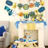 Blulu Hanukkah Decorations Banner Pre-assembled Chanukah Garland Happy Hanukkah Banner Backdrop Props for Home Indoor Holiday Party Decor Supplies