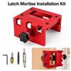 Red Door Bolt Template Kit Aluminum Zinc Zinc Alloy Door Hardware Alignment Jig Bolt Mounting Kit DIY