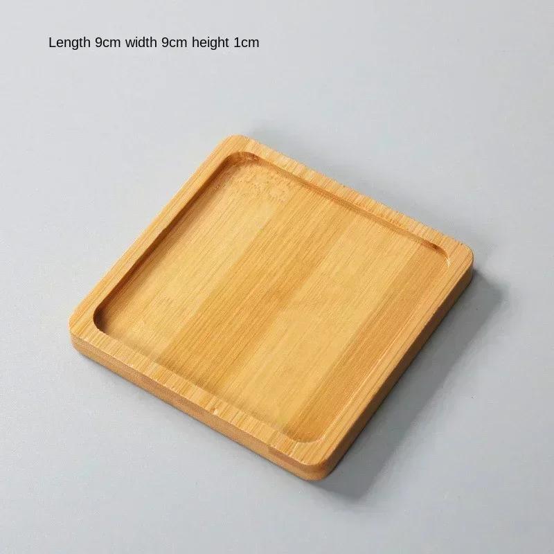 Multi Bamboo Tray Wood Saucer Flower Pot Tray Cup Pad Coaster Plate Kitchen Decorative Plate Creative Coaster Coffee Cup Mat