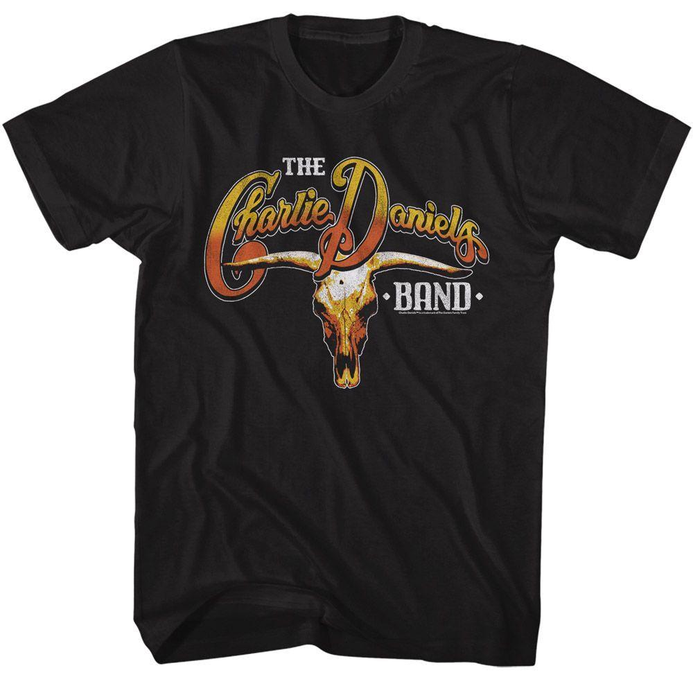 Charlie Daniels Band Cow Skull and Logo Black T-Shirt XXXL