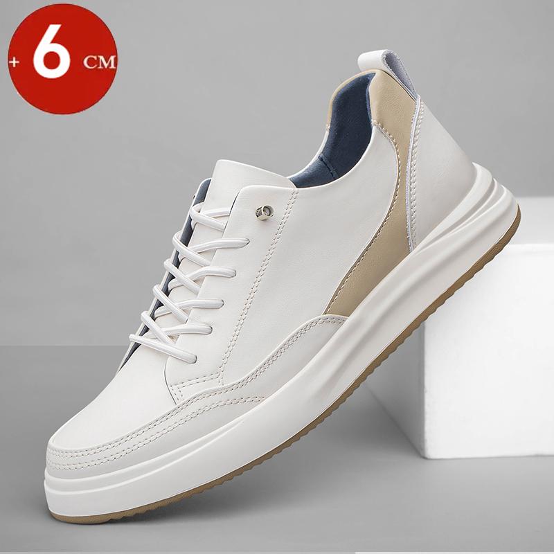 

6см 8см Обувь на платформе для увеличения роста Мужская обувь для увеличения роста Натуральная кожа Мужские кроссовки Выше Скейтборд Повседневная обувь 37