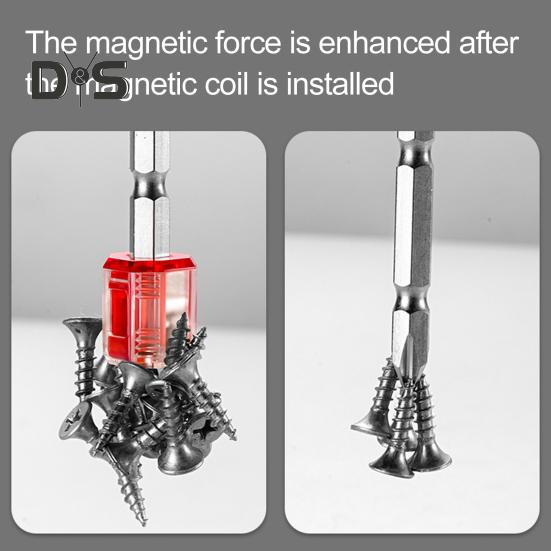 Magnetizer Ring for Screwdriver Bits Instant Magnetization Removable Magnetic Driver Screw Catcher Stainless Steel Magnetic Driver Tool for Screws
