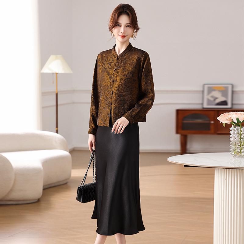 Elegant Spring & Autumn Two-Piece Suit Set for Middle-Aged Women