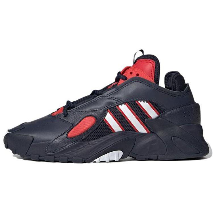 Adidas Originals Streetball Leather Sports Comfortable Slip-Resistant Durable Mid-Top Lifestyle Casual Shoes Men Casual Shoes Blue Red FY7995