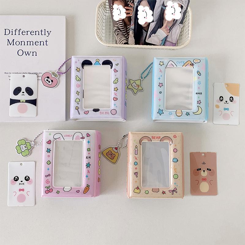 Cute Cartoon Kitten Three-Inch Album Student 40 Slot Photo Card Binder Polaroid Idol Mini Photo Card Storage Album Girls Gift