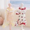 Breathable Mesh Pet Jumpsuit Strawberry Pattern Four-legged Pants Cute Puppy Clothes  Summer