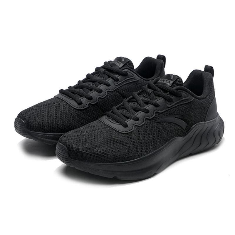Anta Running Collection Slip Resistant Abrasion Resistant Low top Casual Running Shoes Men's Black Sneakers 912345527-2