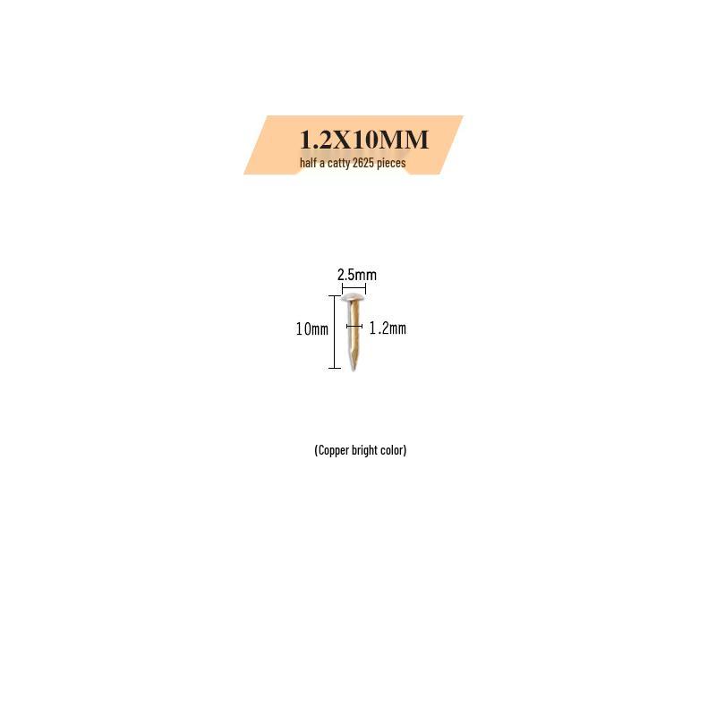 Antique Brass Round Head Copper Nails for Hinges & Decorative Use, Golden Finish, Small Size