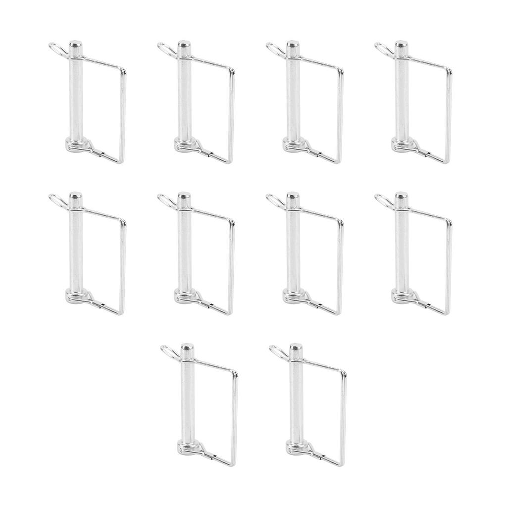 10PCS 70mm Trailer Coupler Pin Silver Galvanized Iron Quick Latching Square Safety Heavy Duty Locking Pin For Mowers