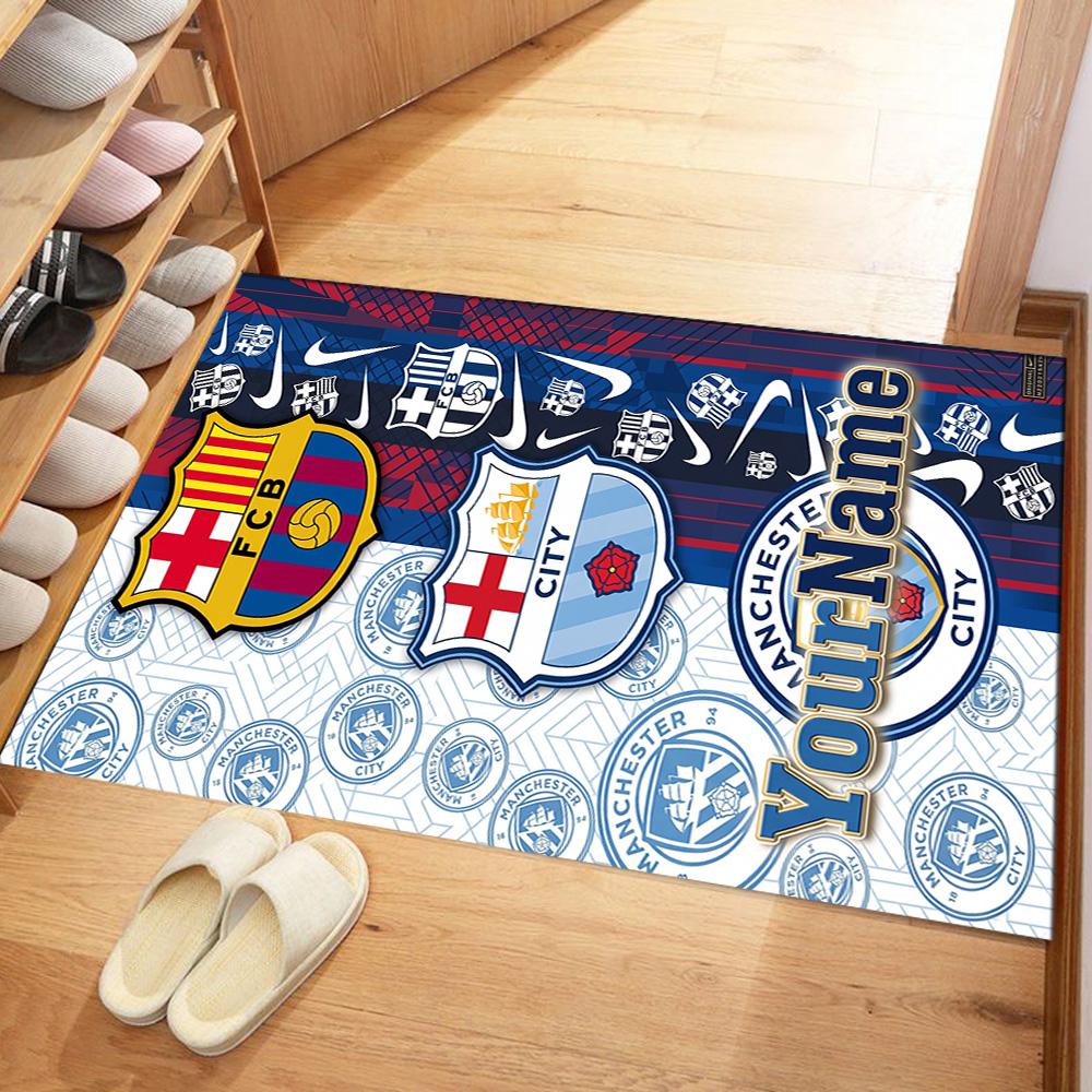 Manchester City Customized Name Carpet Suitable for Outdoor Kitchen Study room Playrooms Antislip Carpet Anime Office Decor Birthday/Christmas Gift