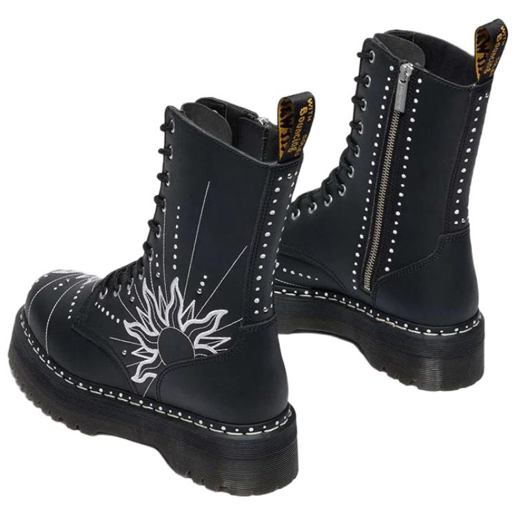 Dr. Martens Serie Jadon Hi Solar Flare Pelle Versatili Stivali Vintage Stivali Unisex neri 41810001
