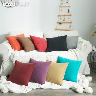 1PC LOZUJOJU 11 Colors Simple Modern Style Solid Sofa Cushion Cover Bed Pillow Cases for Car Sofa Office 45x45cm