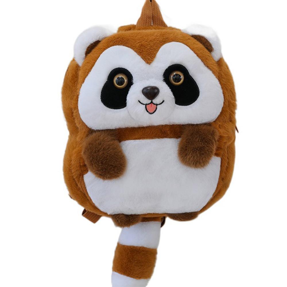 Stuffed Animal Cute Camel Plush Bag Plush Cartoon Doll Bag Little Raccoon Plush Backpack  Girls