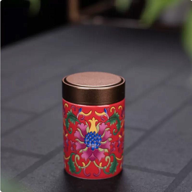 Exquisite Pastel Ceramic Tea Caddy Portable Travel Sealed Tea Boxes Tea Jar Storage Tank Coffee Canister Spice Candy Containers
