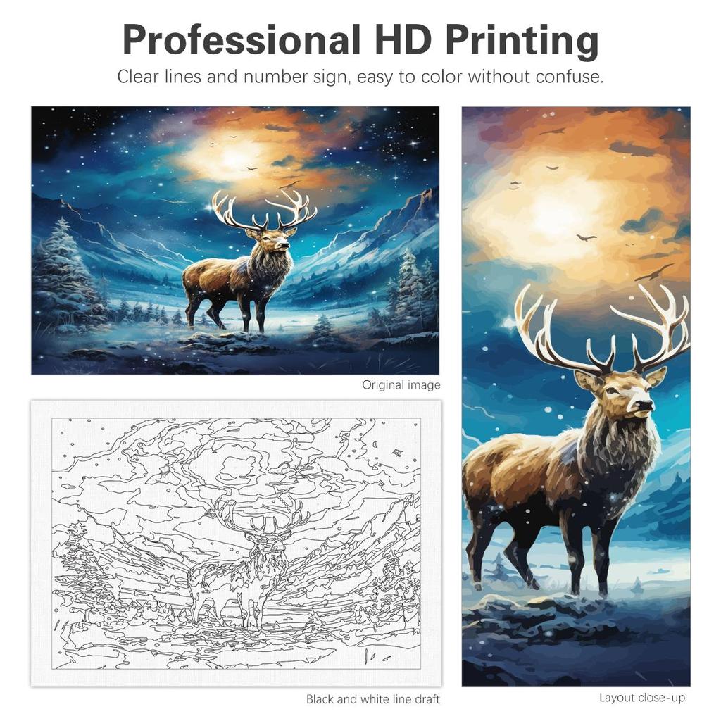 RUOPOTY Frame 40x50cm Paint By Numbers For Adults Deer Painting By Numbers Animals Canvas Painting Wall Decor For DIY Gift Art