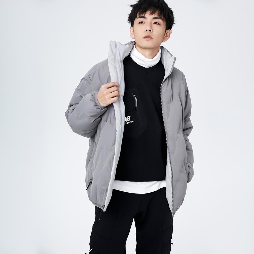 New Balance Down Jackets Men's Gray Stand Collar Moderate Other AMJ14330-RCD