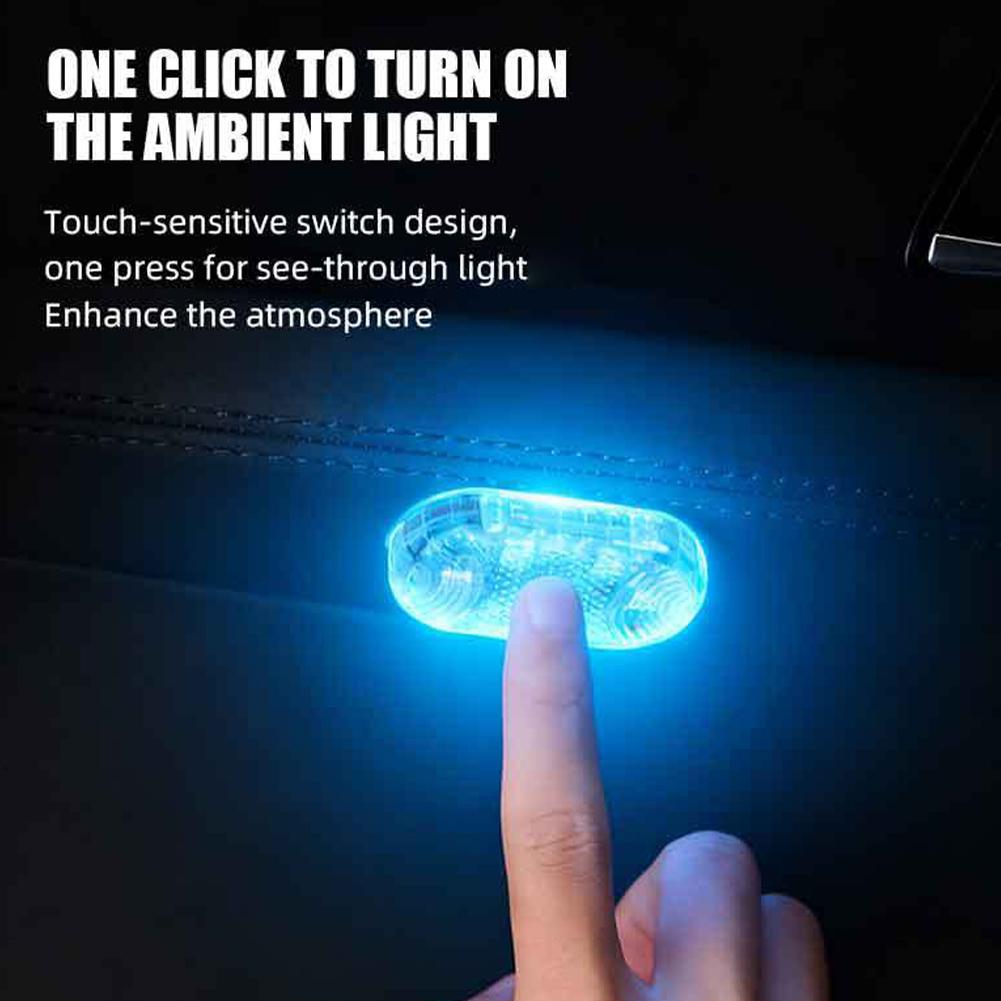 Car LED Atmosphere Lights Touch Control Multicolor Decoration Lamp Light Roof Interior & Vehicle Ceiling Door Universal S1O4