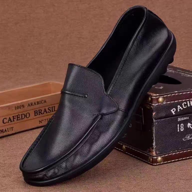 Leather Shoes Casual Soft Sole Breathable Thin Doudou Shoes Light Commuter Leather Shoes