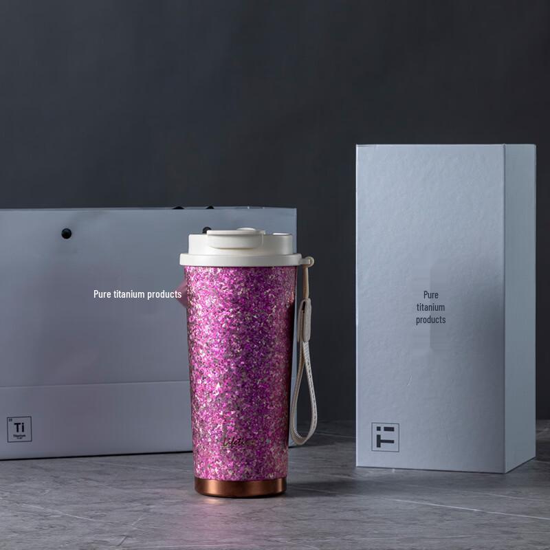 Pure Titanium Double-Wall Dual-Use Coffee Cup 500ml