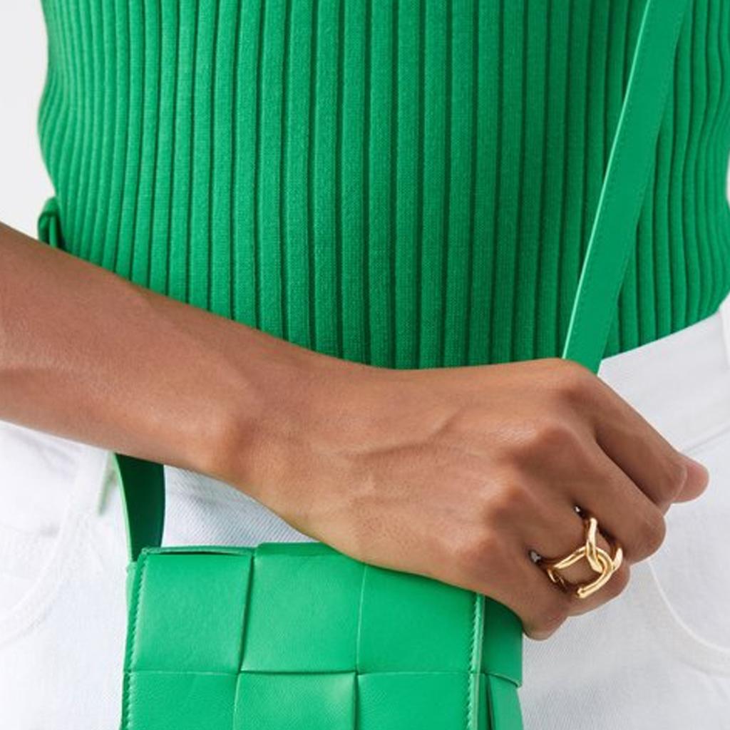 New Bottega Veneta Lambskin Tofu Bag Shoulder Bag Crossbody Bag Mini Women's Green 666688VMAY13182