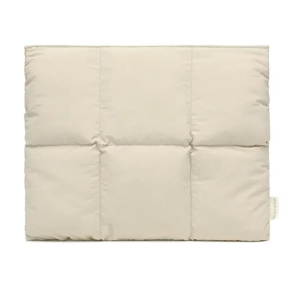 14 16 inch Laptophoes Dik Gewatteerd Puffer Notebook Draagtas Schokbestendig Mannen Vrouwen Tablet Pouch Air/Pro M2 M3 13-14inch beige
