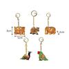 Unisex Carved Wooden Multicolour Key Ring - Set of 5