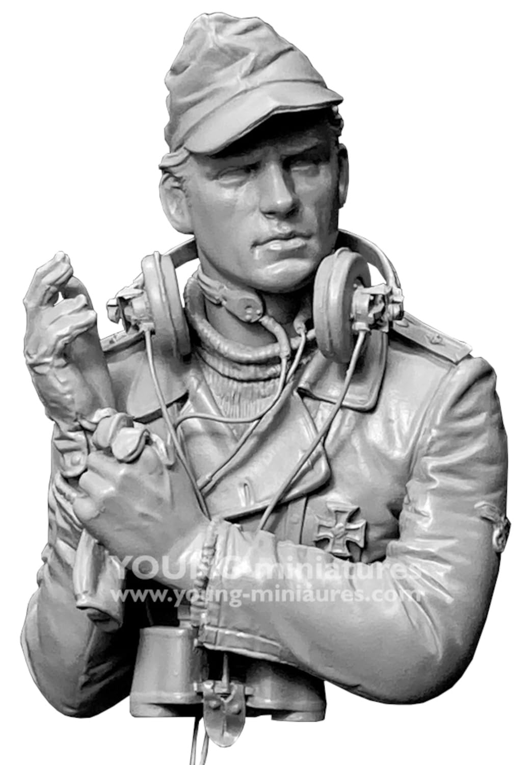 

Young Miniatures 1/10 WWII German Waffen-SS Tank Crew Non-Commissioned Officer Bust Resin Kit YM18100 (Person)