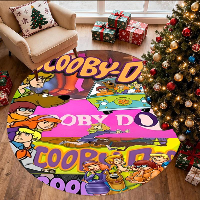 Scooby Pattern Round Rug, Indoor/Outdoor Mat, for Picnic, Gameroom, Bedroom, Office, Living Room, Home Decor Carpet, Birthday Gift