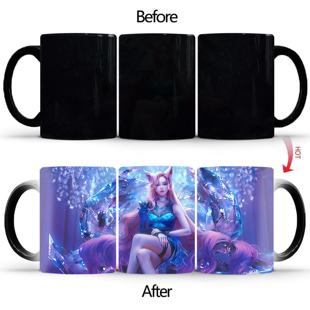 Noble Queen Heat Sensitive Mug BSKT-158 Funny Coffee Cups Porcelain Mugs Free Shipping Color Change Cups Breakfast Cup Drinkware