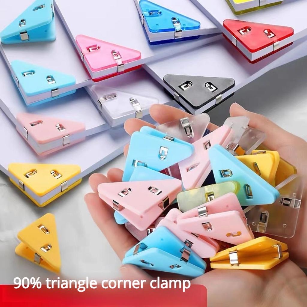 10/20-Piece Multi-Color Triangle Clips Multi-Functional Student Book Clips Document Organizer Folder Holder Desktop Storage Tool