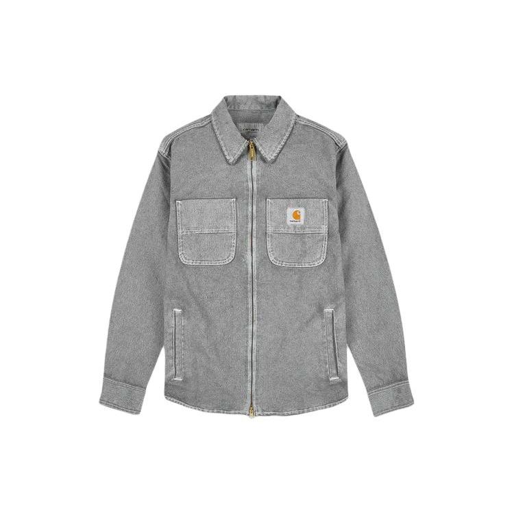 Carhartt WIP Square Label Loose Fit Zip Work Jacket Men jackets Gray I032369-1TV-06