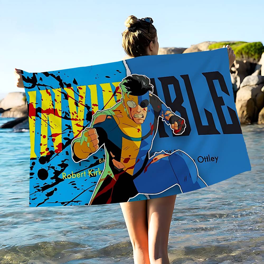 Animation I-Invincibles Mikrofaser Bedrucktes Strandtuch Bergsteigen Yoga Strand Schwimmen Laufen Saugfähiges Weiches Handtuch